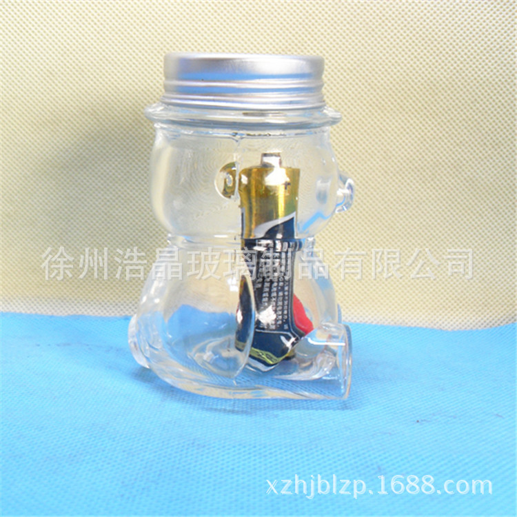 玻璃卡通糖果瓶歪头小熊瓶椒盐瓶调料瓶许愿瓶玻璃储物瓶优惠