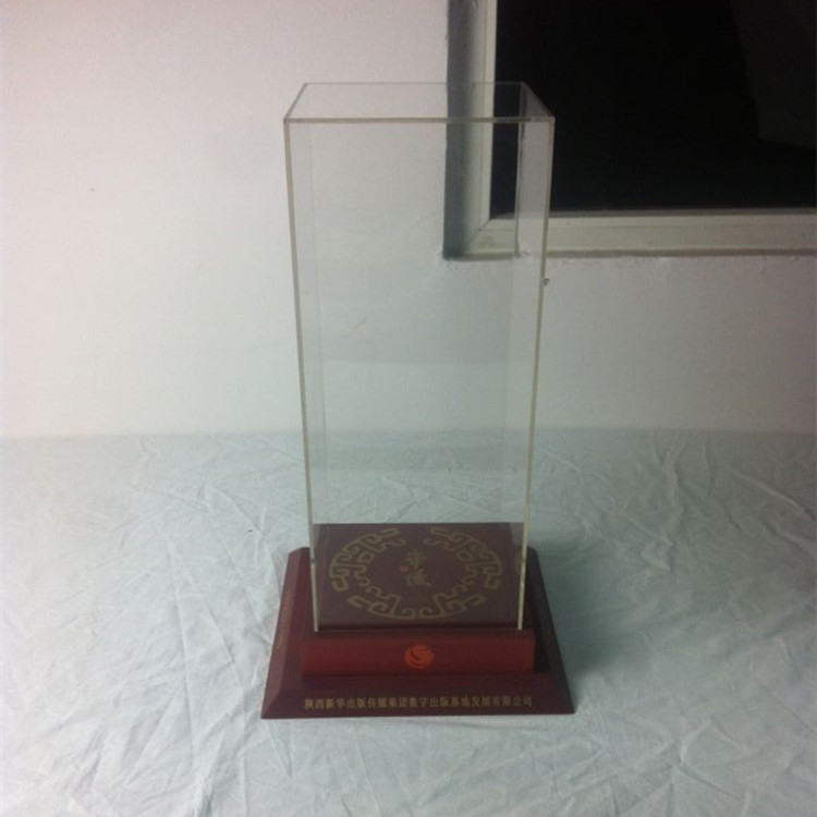 厂家直销亚克力高档珠宝佛像装饰包装盒木质底座有机玻璃透明罩