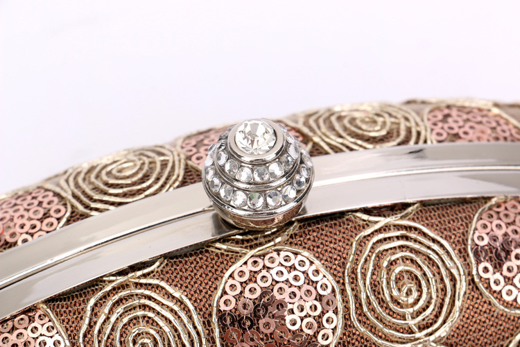 Embroidery Hard-Surface Clutch Bag
