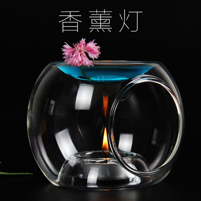 Pyrex Glass Fragrance lamp Glass originality gift Glass candle Oil Lamps Aromatherapy Candlestick Send oils