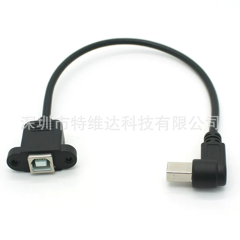 30 см угловой USB-B разъем под 90 градусов с крепежным отверстием, панельный удлинительный кабель 0.5 м