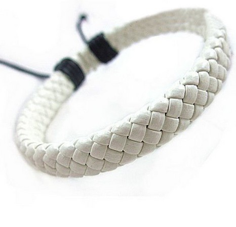 Retro Solid Color Pu Leather Knitting Unisex Bracelets 1 Piece display picture 1