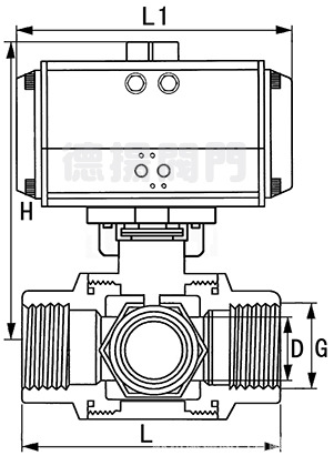 ATD气动三通丝口球阀