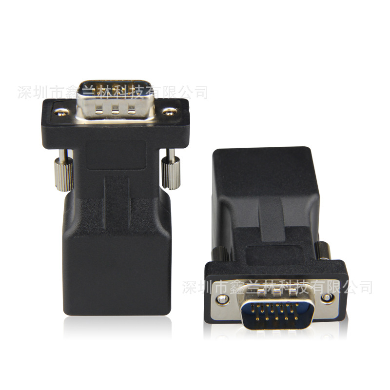 升级款vga延长器vga转rj45单网线网络延长放大器vga转接头20米-阿里巴巴