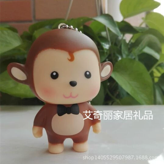 Keychain Doll Aiqili Cute Monkey Pendant, 7 cm, rotating head