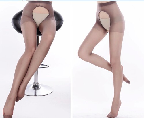 Wholesale of sexy open stockings, core-spun silk, summer ultra-thin, sexy, hollow, no-take-off stockings for women, pantyhose