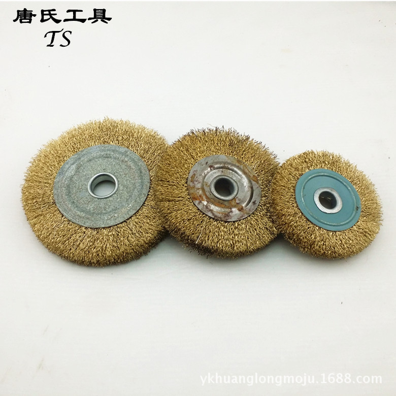 100/125*16150*22平型钢丝轮三杰黄龙牌钢丝抛光轮抛光机抛光盘