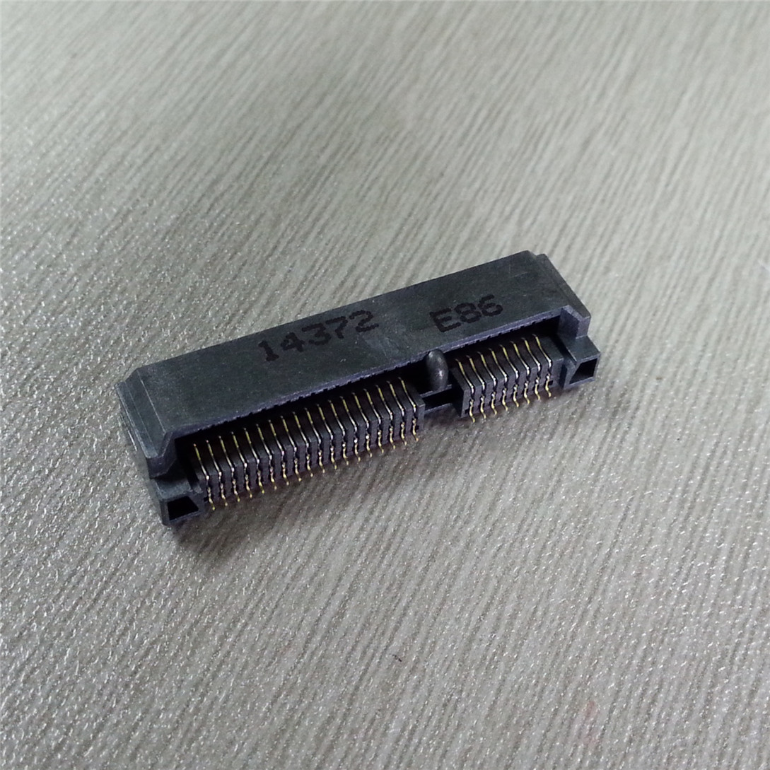 供应MINI PCI-E连接器 0.8间距无线模块卡槽插座全镀金高度4-9.9H