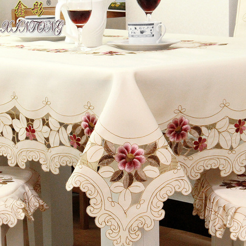 218 Deep European Country Embroidered Tablecloth, Table Banner, Chair Cover, Coffee Table Cloth, Tablecloth