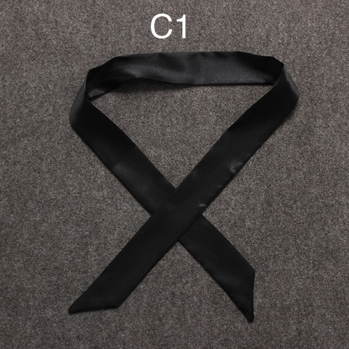 Solid color classic decorative slender narrow silk scarf tied bag handle silk scarf small ribbon decorative scarf bag tie