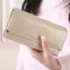 Fashionable metal long wallet, small clutch bag, 2019, Korean style