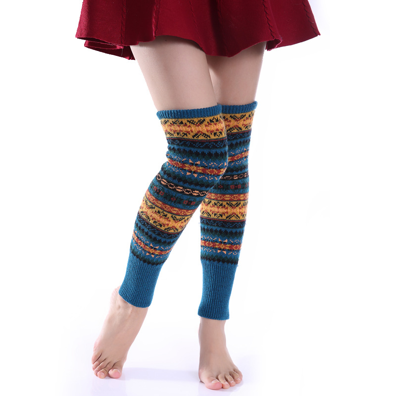 Women's Vintage Style Bohemian Geometric Wool Polyacrylonitrile Fiber Jacquard Over The Knee Socks A Pair display picture 5