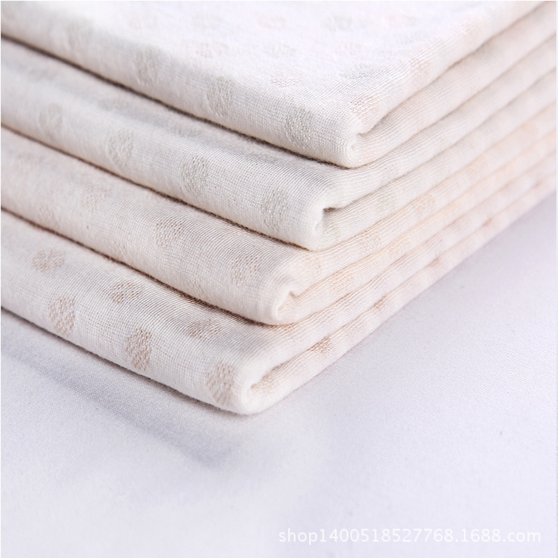 现货 32S彩棉提花双层布法兰绒 190g无染色 全棉婴童内衣服装用布