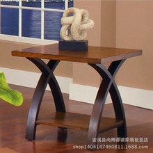 美式乡村铁艺复古实木 双层茶桌 按需定作各种规格实木桌子