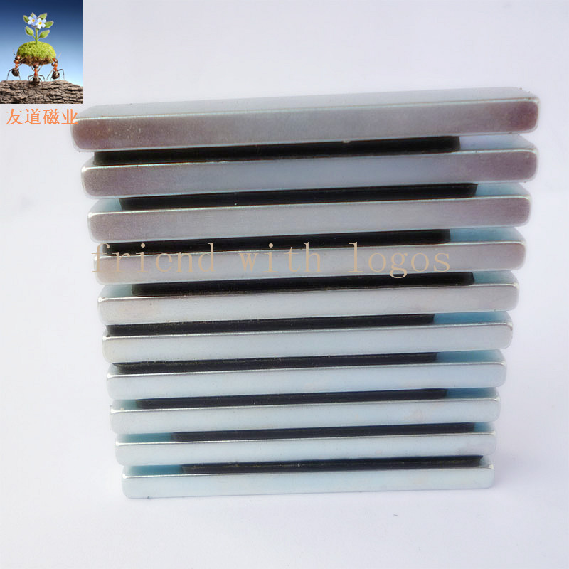 【厂家直销】镀锌钕铁硼n52大磁铁 条形强力磁铁 长方形 切割现货