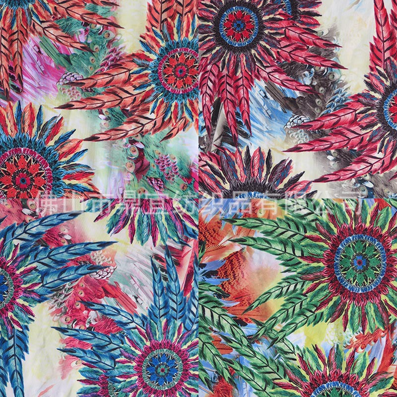 供应花型印花面料 运动服衬衫面料 外套印花面料 220健康布|ms