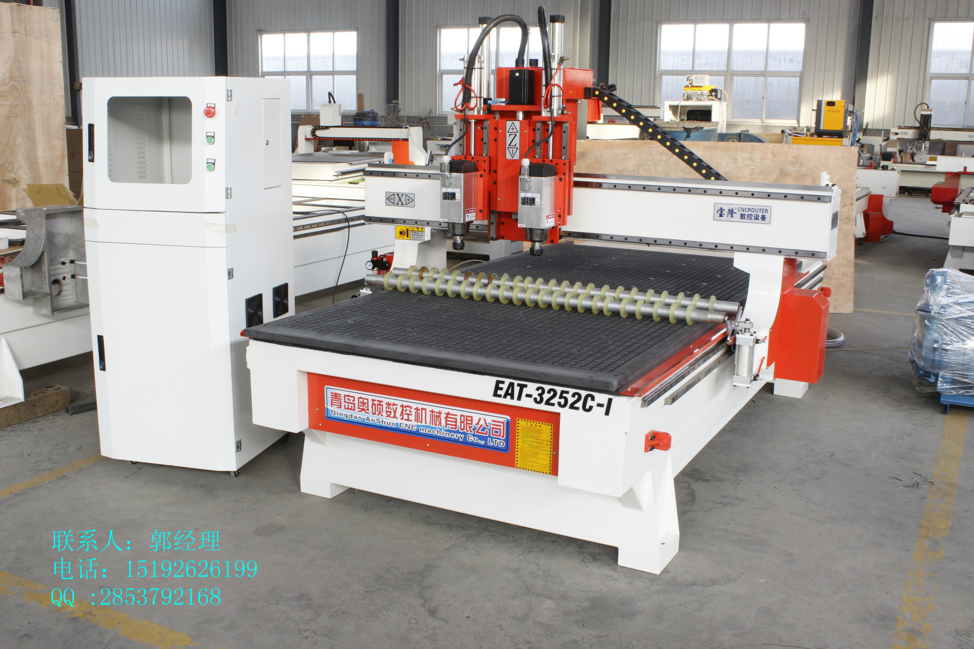 奥硕双头木工雕刻机带压滚 实木门木工雕刻机 气动换刀门板造型数控木工雕刻机