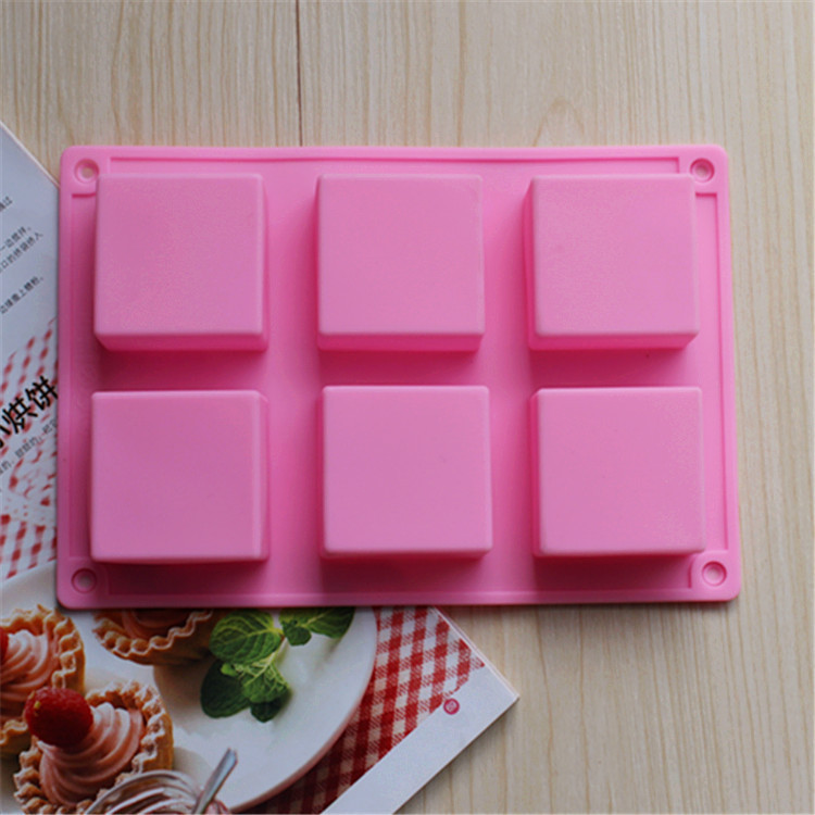 现货蛋糕模型硅胶蛋糕模6连正方形巧克力手工皂模饼干模