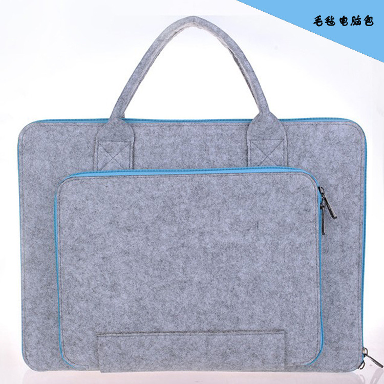 厂家供应批发13、14寸专用笔记本手提毛毡包毛毡电脑包