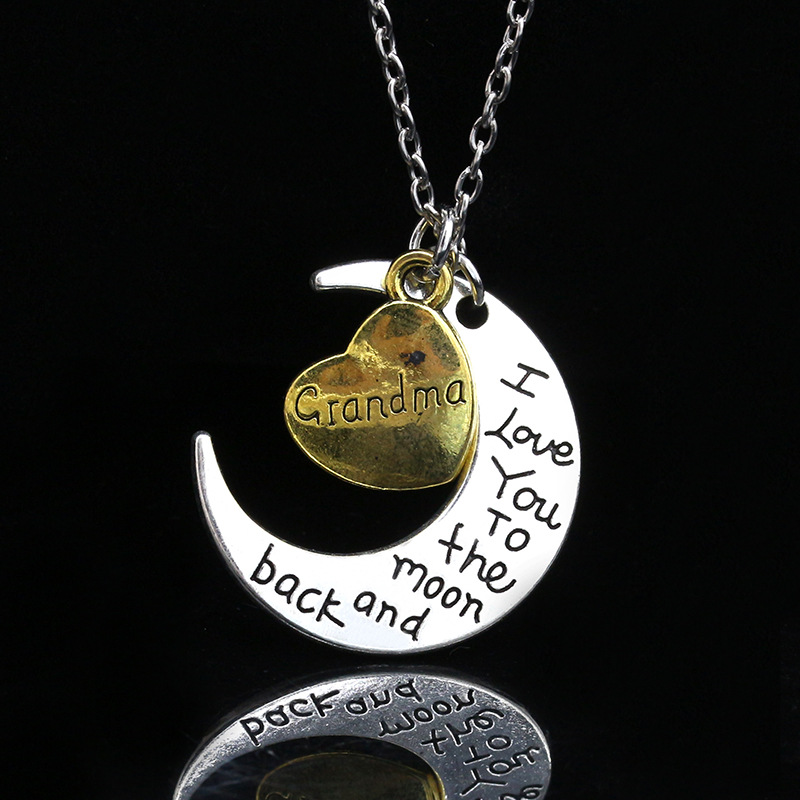 new moon love letters fashion trend alloy necklace  wholesale