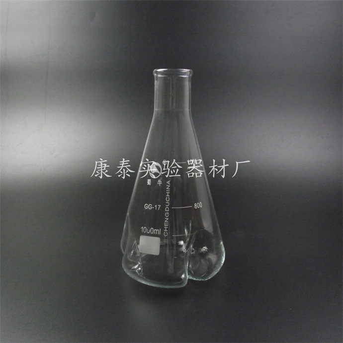 1000ml具挡板三角摇瓶 1L摇菌三角烧瓶震荡瓶摇菌瓶摇均瓶