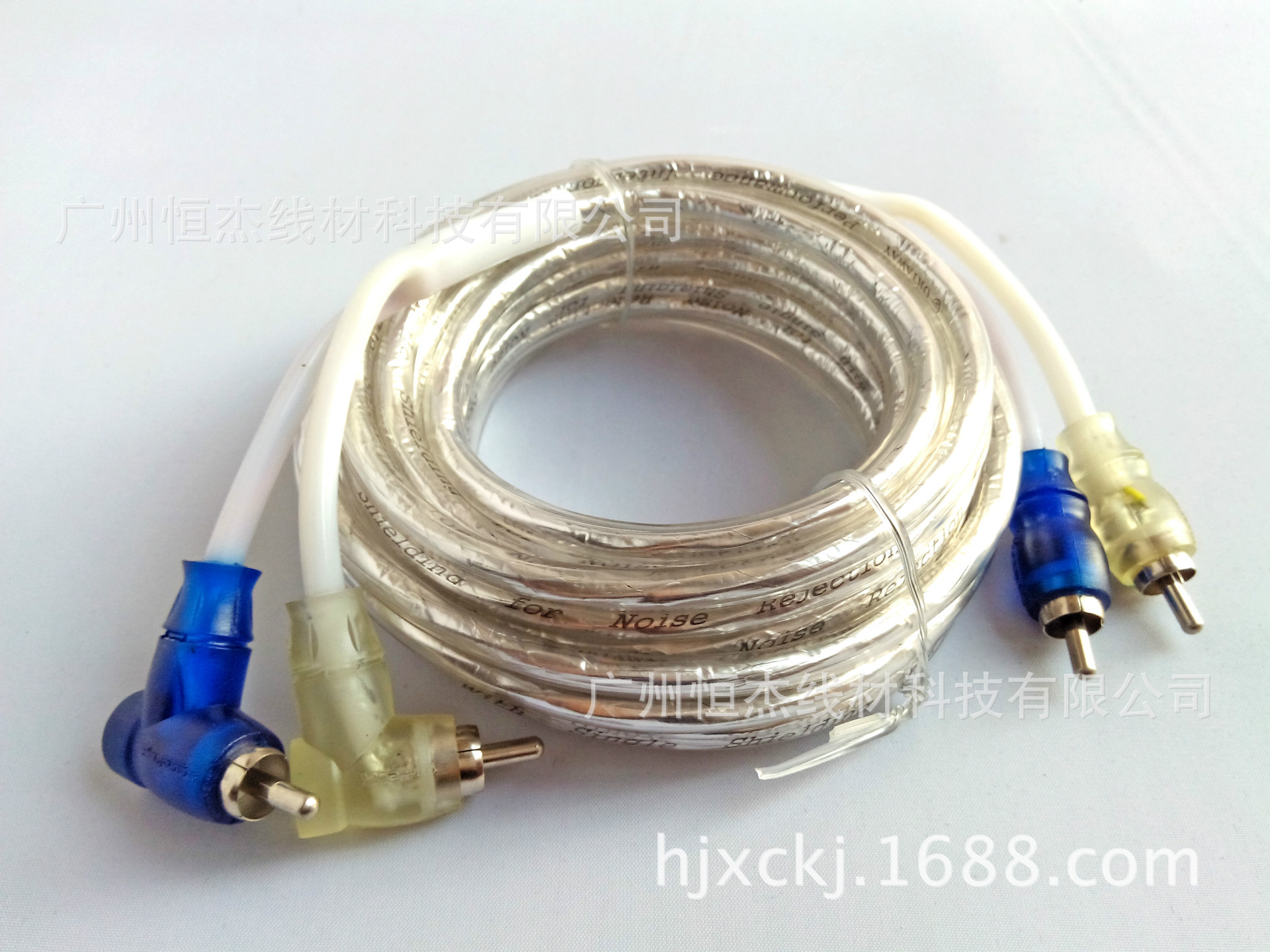 供应5米汽车音响音频线，功放音频线，2RCA对2RCA音频线