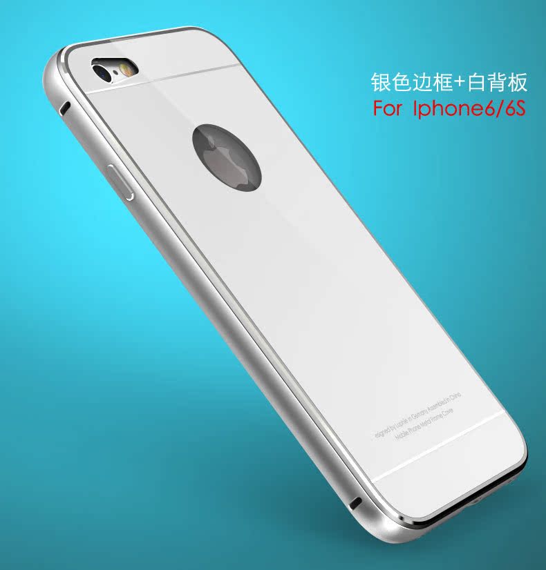 Luphie Aircraft Aluminum Metal Frame 9H Tempered Glass Back Cover Case for Apple iPhone 6S Plus