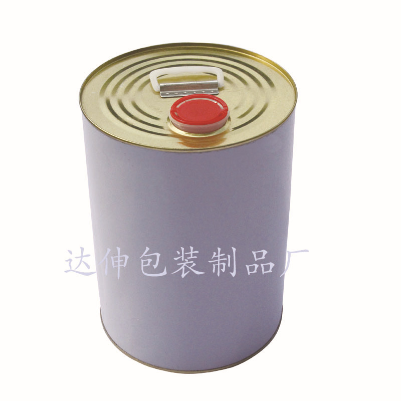 厂家直销 5L涂白胶拉咀圆马口铁金属圆罐  通用油漆圆罐批发零售