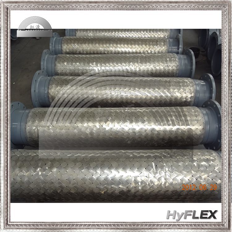 不锈钢波纹金属软管 法兰连接 储罐抗震防震 钢带编织网套 软连接
