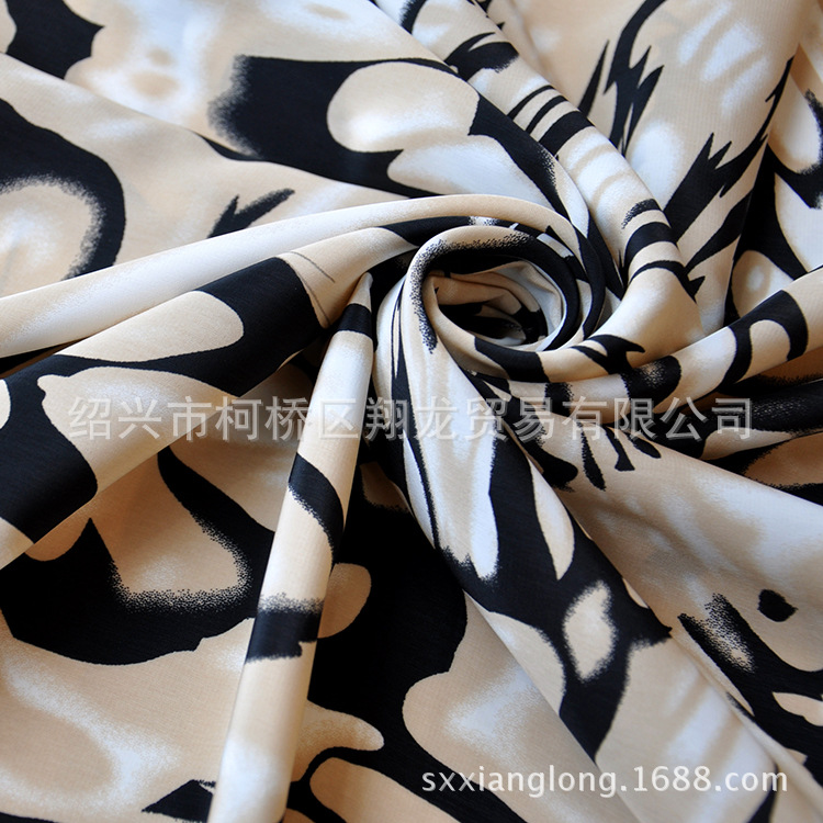 【翔龙印花 XL2855】抽象写意不规则模糊水墨韩国绒水洗绒