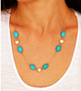 Retro turquoise short necklace from pearl, European style, boho style