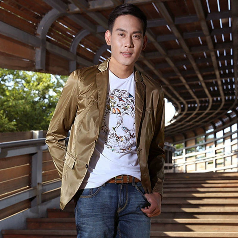 Осенний Новый мужской сетчатый повседневный костюм Goldberg HWXAJ3G045A, желтый