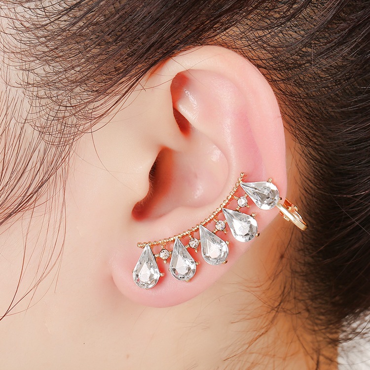 Pearl Zircon Crystal Diamond Ear Clip display picture 7