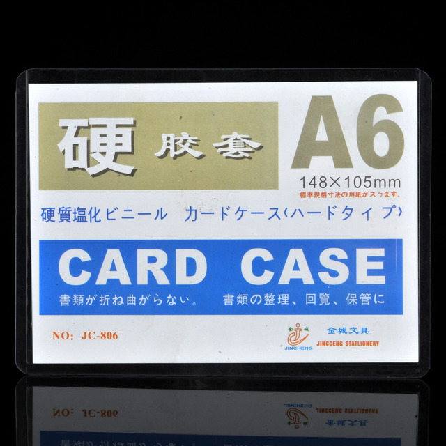 A6 cao su cứng tay áo chống nhăn giữ thẻ PVC trong suốt tay áo thẻ tài liệu chủ thẻ bảo vệ tập tin tay áo Tập tin