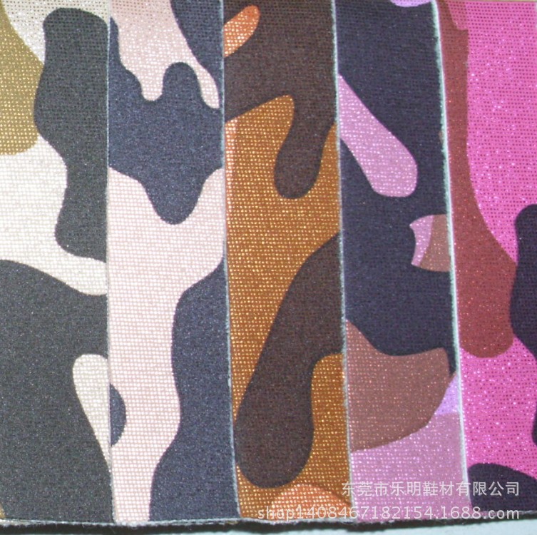 JP5009支持网购混批毛底印迷彩羊巴PU手袋箱包鞋材