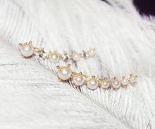 新款 欧美大牌同款 珍珠弧形优雅个性 耳骨夹 厂家批发