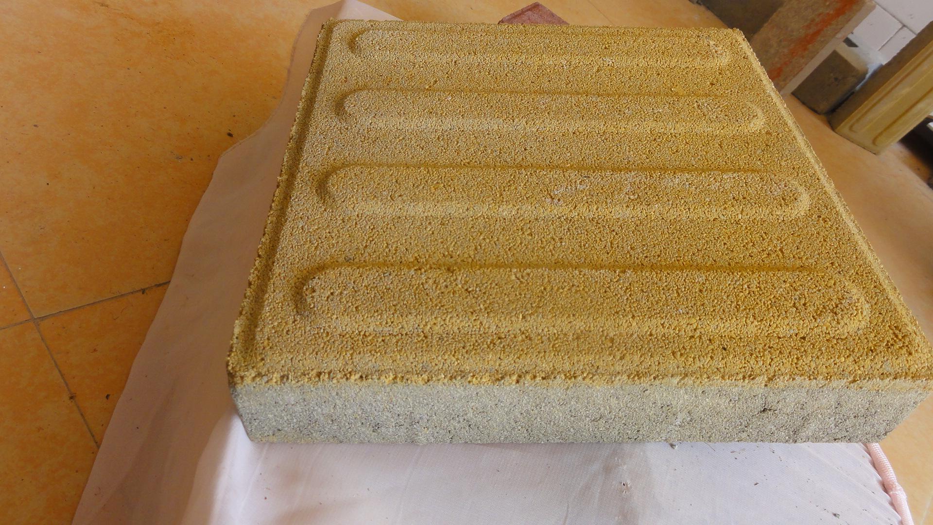 广州供应荔枝面透水砖 南沙水泥生态人行道砖 市政工程黄色盲道砖
