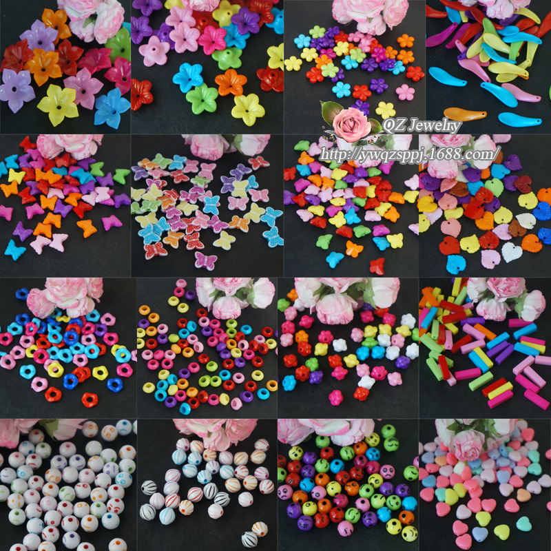 儿童手工串珠材料包 混色蝴蝶亚克力珠子 工艺品装饰 车挂饰品详情图9