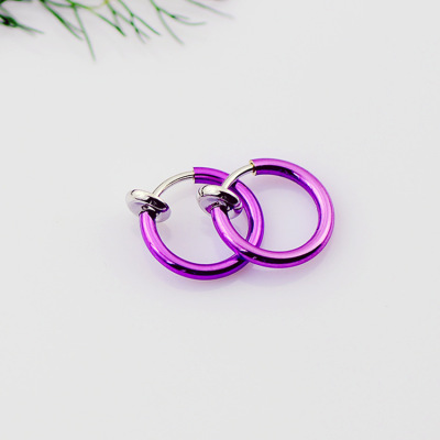 wholesale 13mm Metal earrings colour Spring Ear clip No pierced ears invisible Hoop Ear buckle jewelry