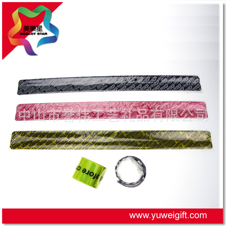 广告促销手腕带，出口品质啪啪圈，PVC拍手带，反光拍拍圈，