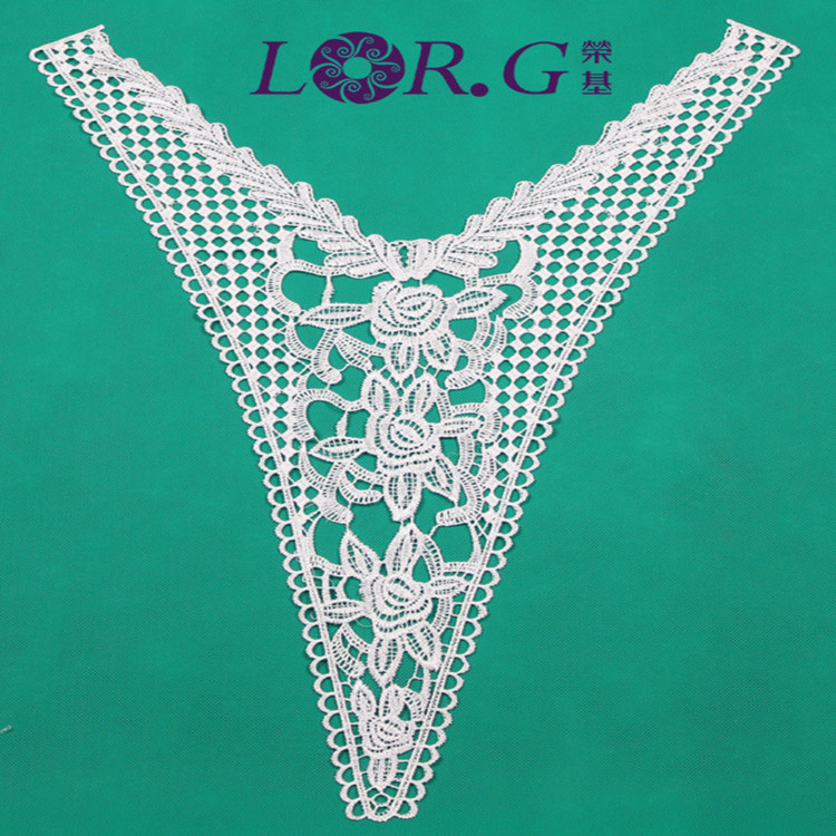 工厂专业水溶全棉领花 胸花刺绣服饰辅料面料 可染色