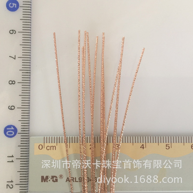 14K包金玫瑰金批花扭纹线 美国注金麻花造型线 硬线 包金线 闪亮