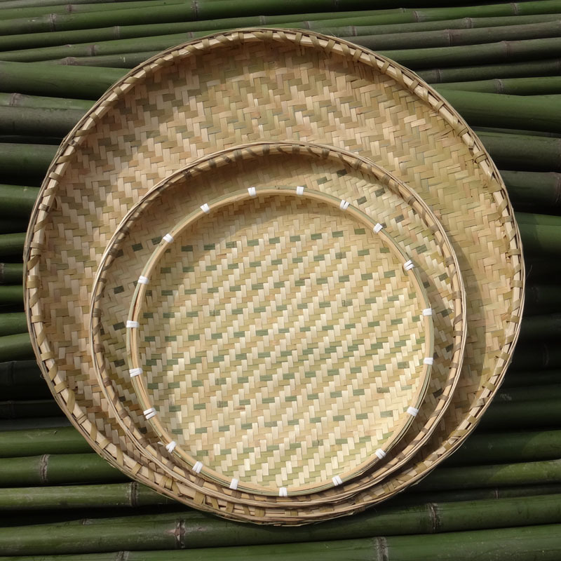 批發手工竹編 竹制品 竹匾 無孔竹篩子圓簸箕 晾曬 竹編制品 簸箕