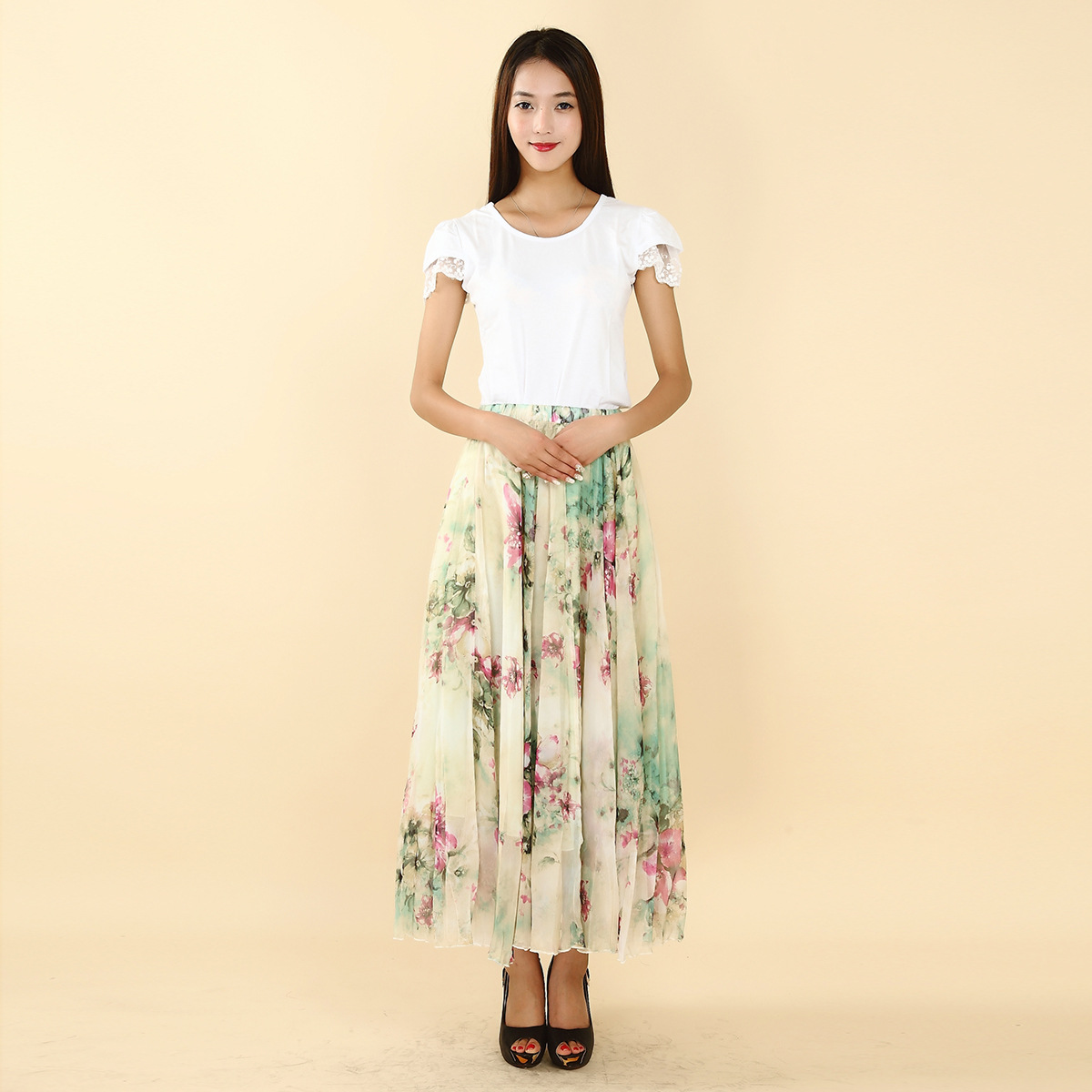 Jupe femme YUN JIAO ROSE en Mousseline - Ref 3329092 Image 4