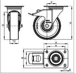 不锈钢刹车球、中心栓和轴材料均耐腐蚀LIX-POSI 100G-FI-OF