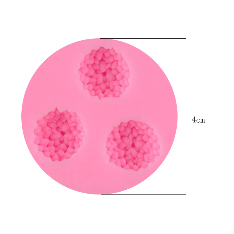 烘焙DIY蛋蕾丝糕工具 花蕊液态硅胶翻糖模具 三朵花造型