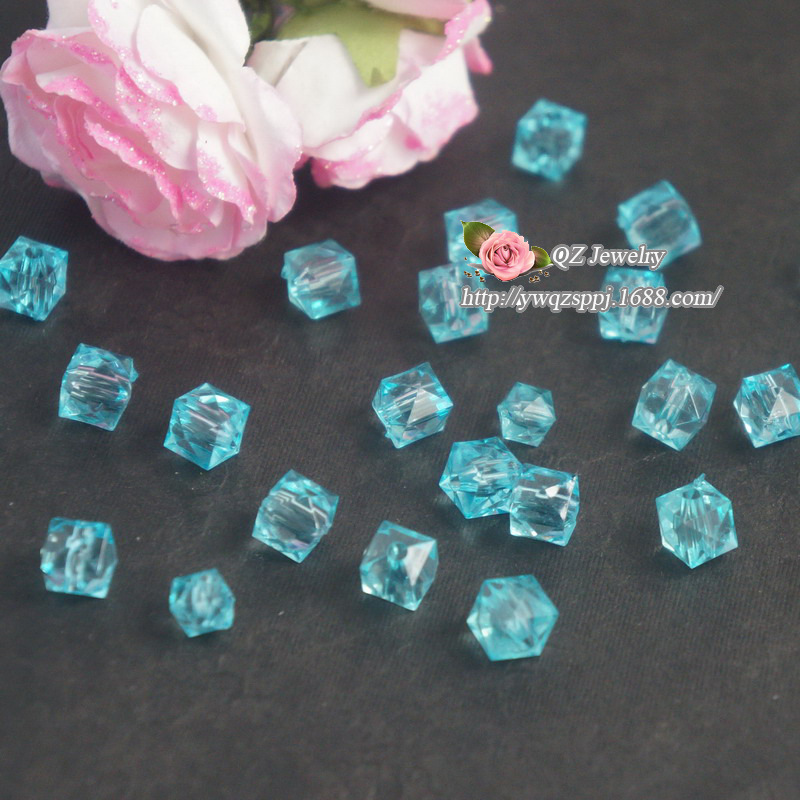 Transparent acrylic square beads, golden square beads, money tree base square beads, beading material detail image 8