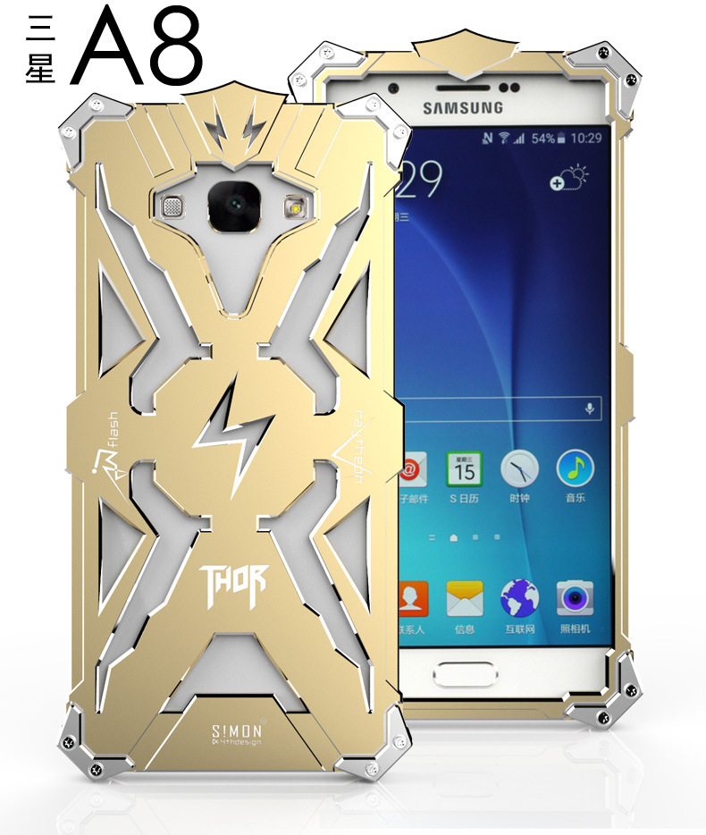 SIMON THOR Aviation Aluminum Alloy Shockproof Armor Metal Case Cover for Samsung Galaxy A8 A8000