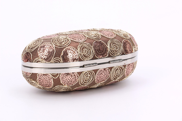 Embroidery Hard-Surface Clutch Bag