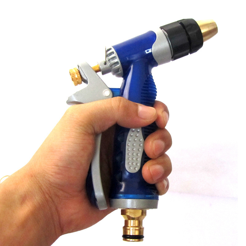 升級(jí)海藍(lán)全銅金屬柄洗車水槍 洗車高壓水槍 園藝澆花水槍R-2386